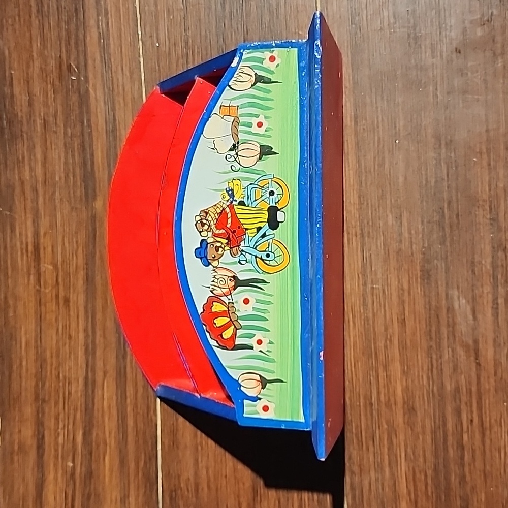 Vintage Wooden Handpainted Organizer